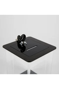 Kilitli Şeffaf Pleksi Dilek Şikayet Kutusu Bahşiş Kutusu Kumbara Tip Box 13X17 Cm - Görsel 3