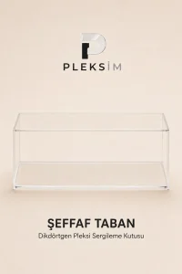 15x10x10 cm Dikdörtgen Diecast Araç Sergileme Kutusu Şeffaf Pleksi Akrilik Display Box Toz Korumalı Şeffaf Taban