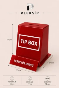 ulusoypleksi Tip Box Bahşiş Kutusu | Kırmızı