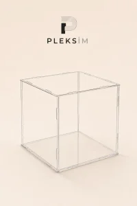 ulusoypleksi 15x15x15 cm Saat Sergileme Kutusu Şeffaf Pleksi Akrilik Display Box Koleksiyon Vitrini Şeffaf Taban