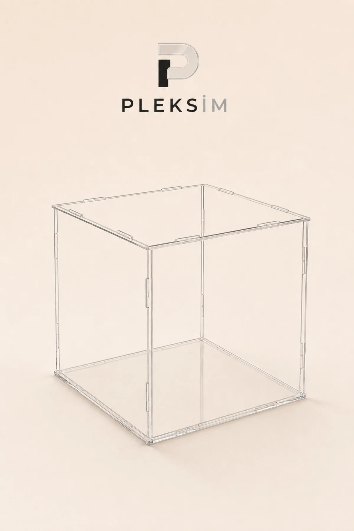 ulusoypleksi 15x15x15 cm Saat Sergileme Kutusu Şeffaf Pleksi Akrilik Display Box Koleksiyon Vitrini Şeffaf Taban
