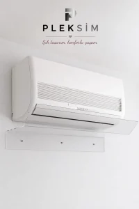 ulusoypleksi Pleksi Klima Rüzgar Kesici Seperatör (80cm) Kırılmaz Darbeye Dayanıklı Görünmez Şeffaf