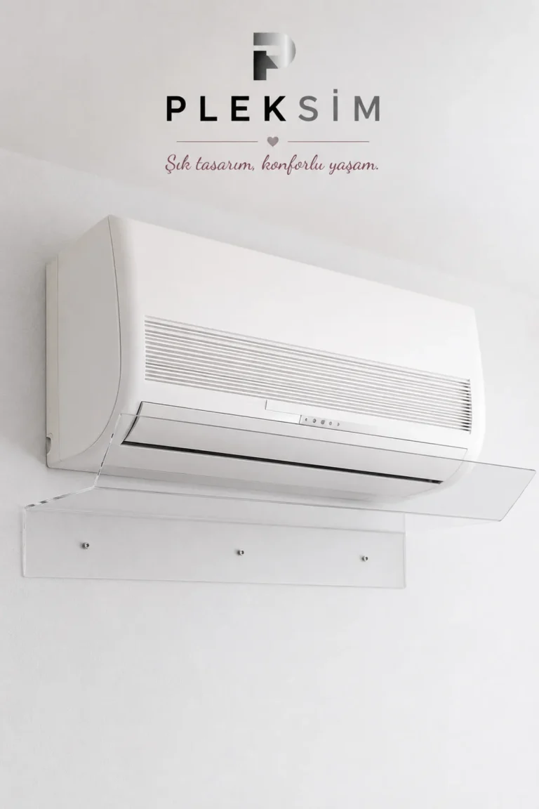 ulusoypleksi Pleksi Klima Rüzgar Kesici Seperatör (120cm) Kırılmaz Darbeye Dayanıklı Görünmez Şeffaf