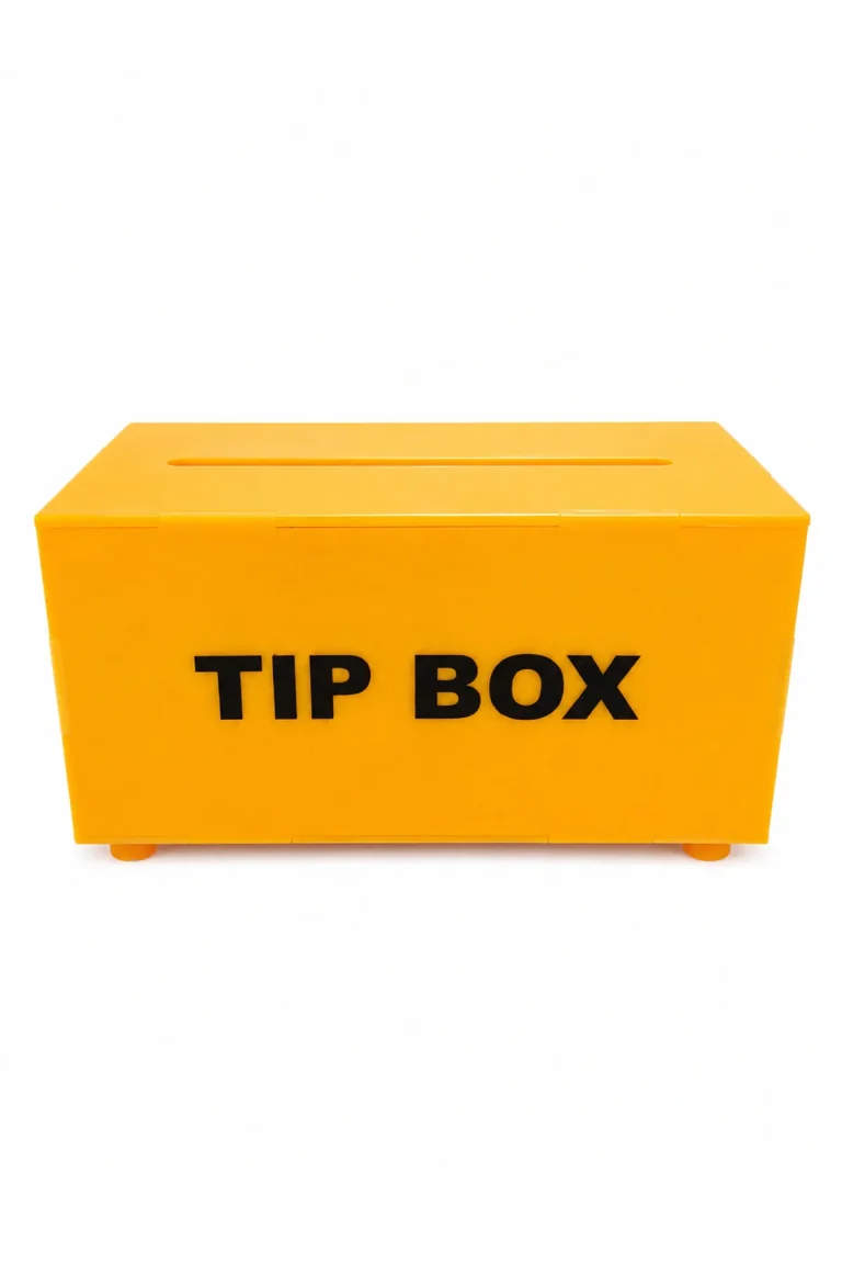 ulusoypleksi Premium Kalitede Pleksi Kilitli Tip Box Bahşiş Kutusu Sarı 20X10X10