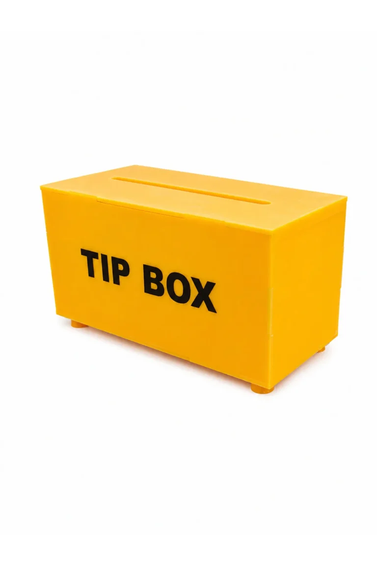 ulusoypleksi Premium Kalitede Pleksi Kilitli Tip Box Bahşiş Kutusu Sarı 20X10X10