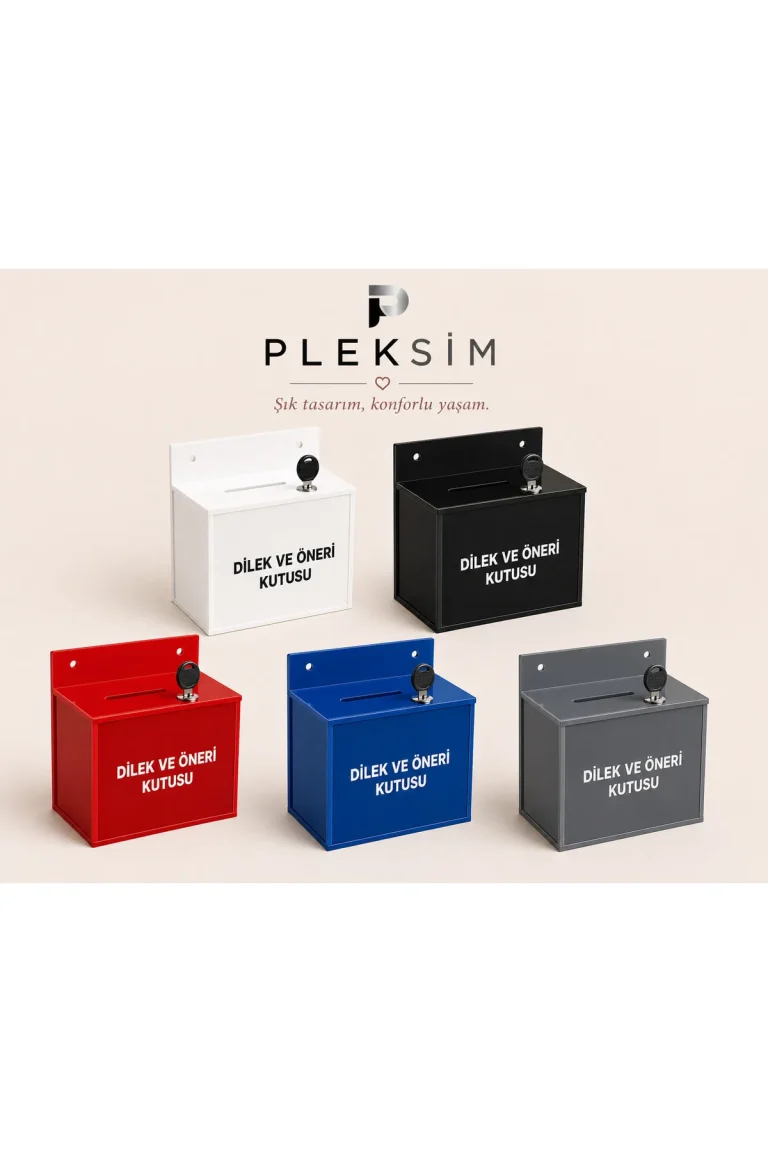 ulusoypleksi Premium Kalitede Kilitli Dilek ve Öneri Kutusu – Duvara Monte Pleksi Şikayet ve Geri Bildirim Kutusu-Gri Antresit