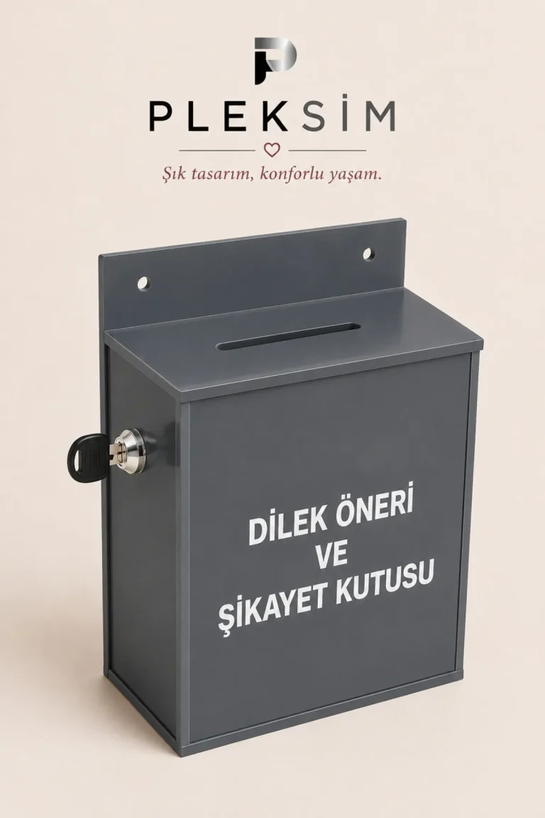 ulusoypleksi Premium Kalitede Kilitli Dilek ve Öneri Kutusu – Duvara Monte Pleksi Şikayet ve Geri Bildirim Kutusu-Gri Antresit