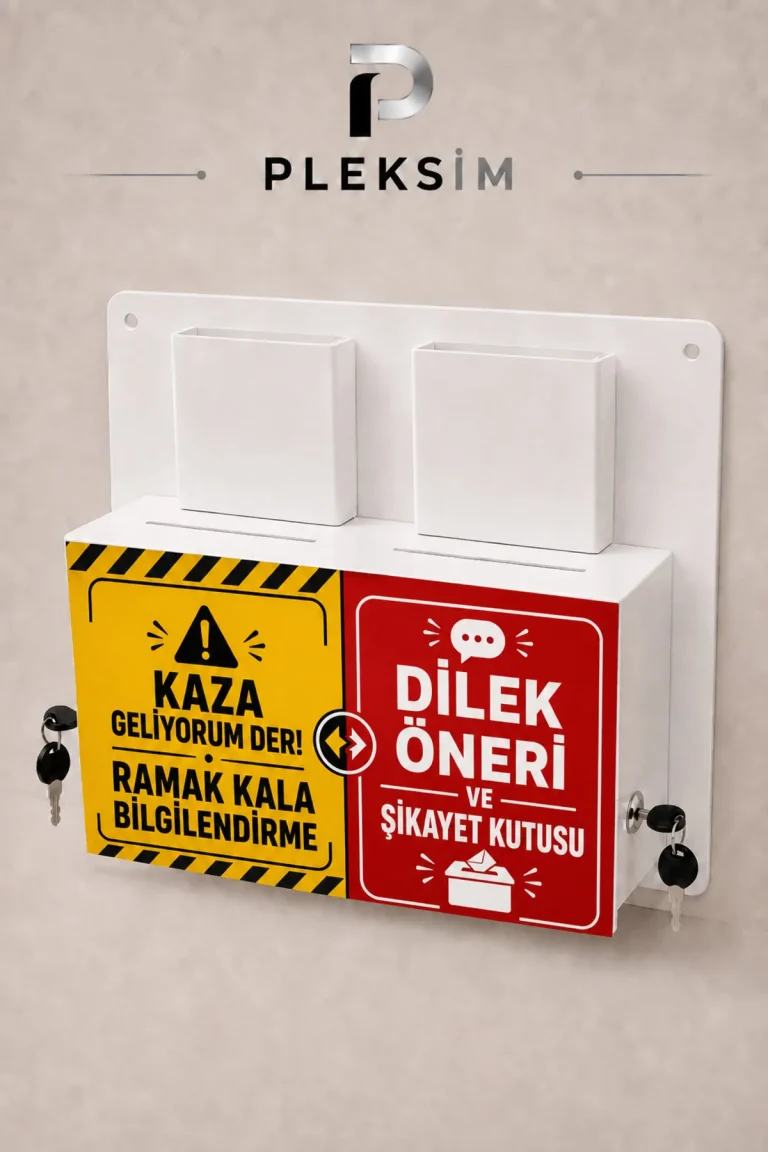 İSG Dilek Öneri ve Şikayet Kutusu | Ramak Kala Bilgilendirme Kutulu | A5 Uyumlu Kilitli Duvar Tipi Bildirim Panosu 35x50 cm