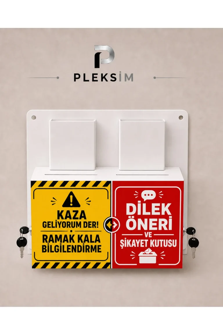 İSG Dilek Öneri ve Şikayet Kutusu | Ramak Kala Bilgilendirme Kutulu | A5 Uyumlu Kilitli Duvar Tipi Bildirim Panosu 35x50 cm