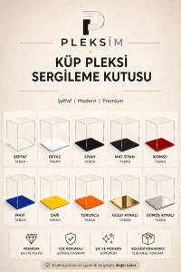 30x20x15 cm Dikdörtgen Koleksiyon Sergileme Kutusu Şeffaf Pleksi Akrilik Display Box Toz Korumalı Mat Siyah Taban