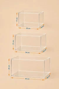 Büyük Boy Pleksi Bohça Kutusu 40X30X20 Cm Şeffaf Çeyiz Ve Nişan Kutusu Tekli