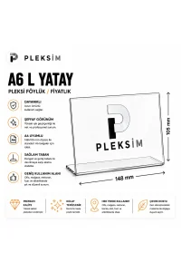 50 Adet A6 L Tipi Yatay 10,5X15 Cm Şeffaf Pleksi Föylük Resimlik Stand Üstü Sergileme Etiketlik Fiyatlik Premium Ürün